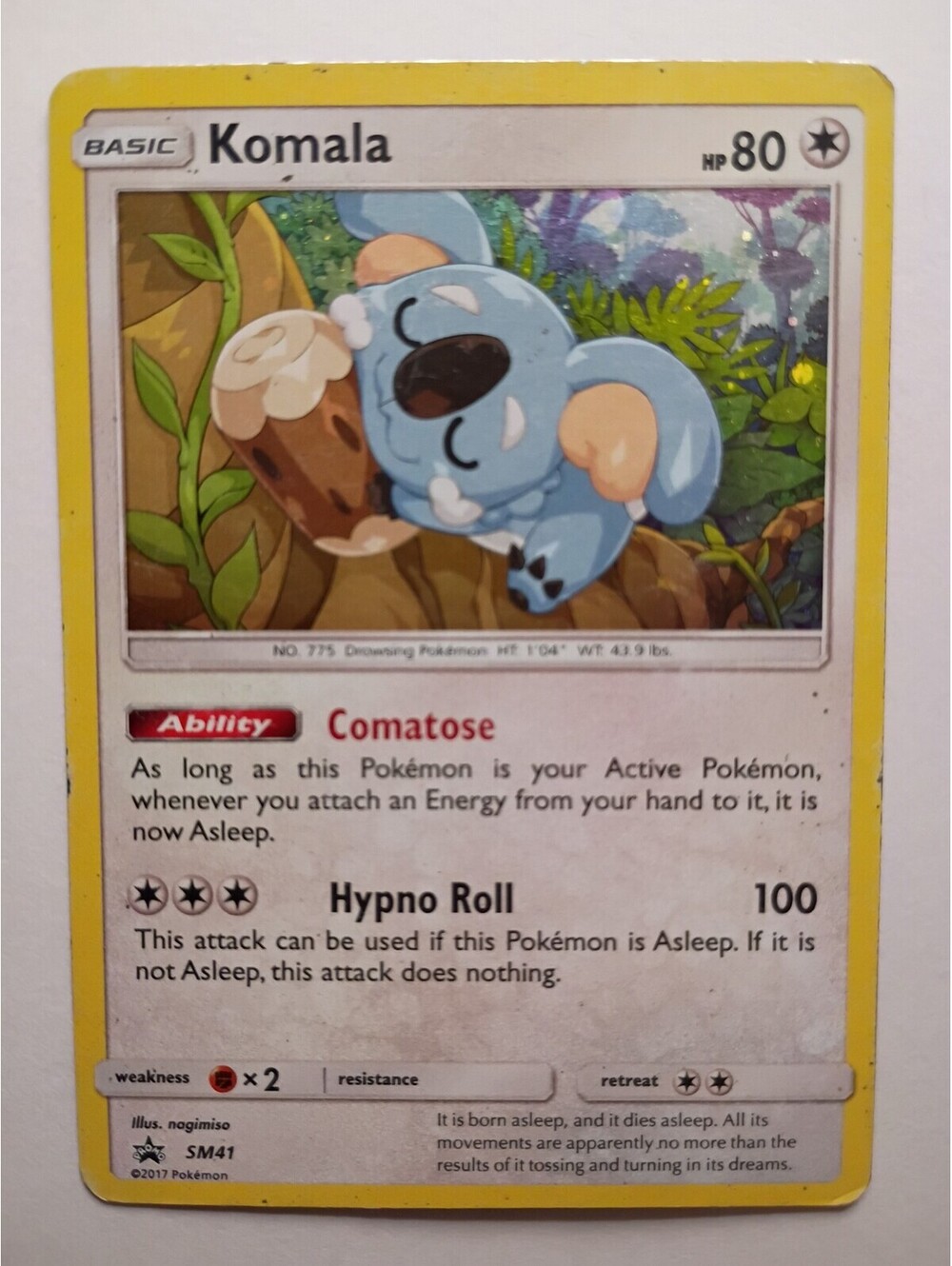 Pokemon TCG Komala SM41 2017 promo HP